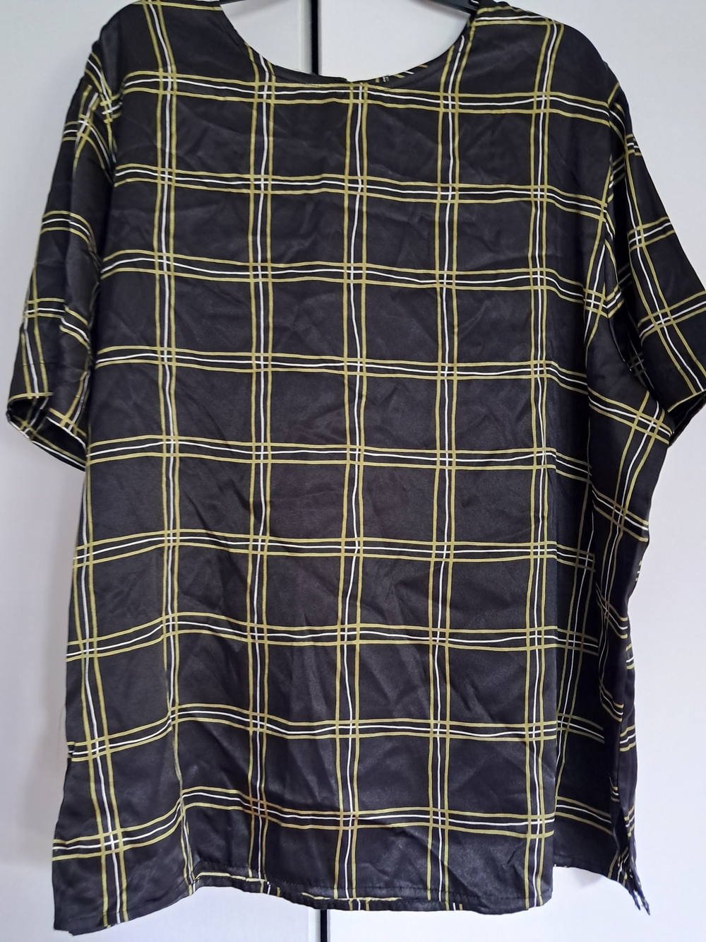 Studio C II Black & Yellow Plaid Women's Shirt